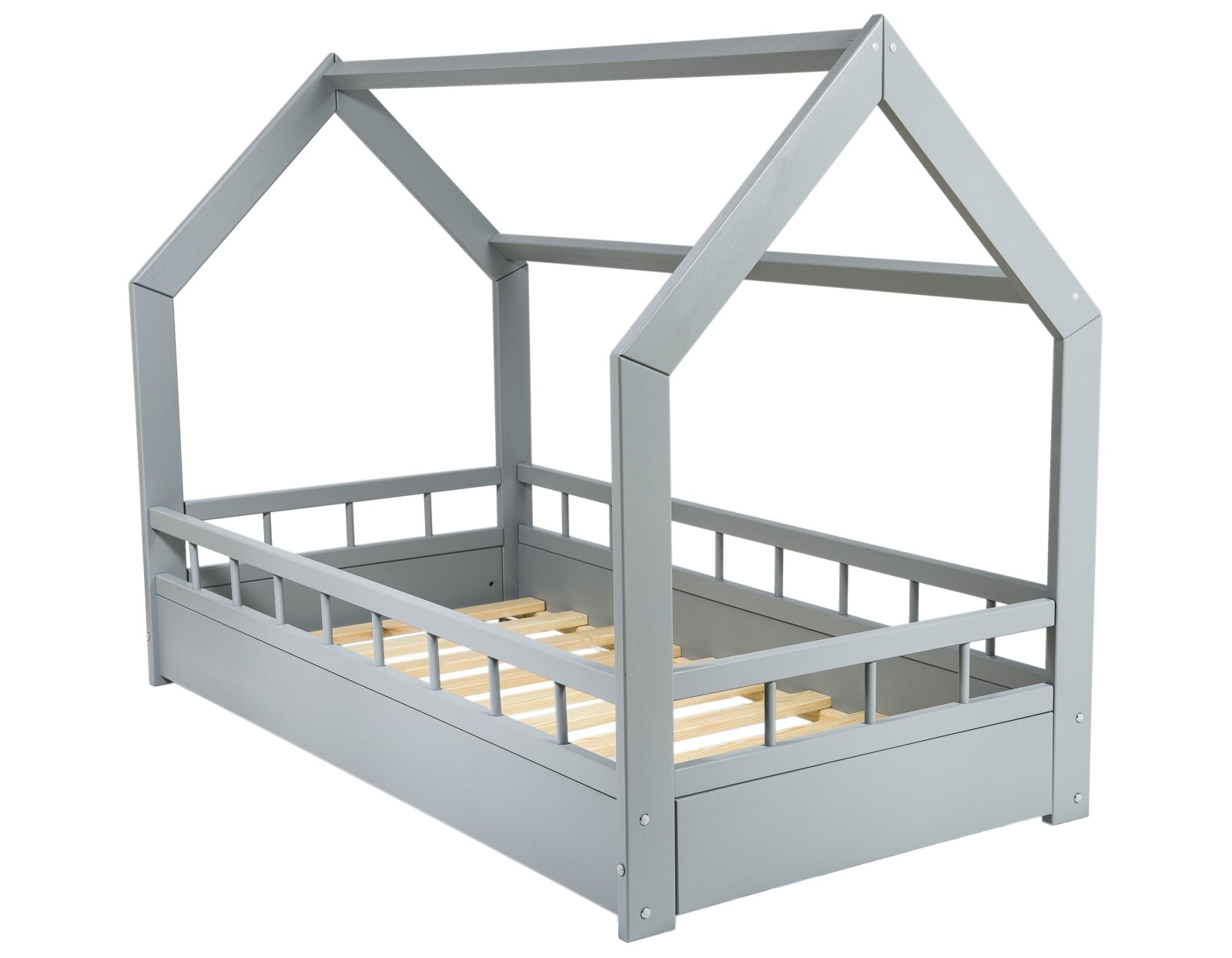 Scandinavian style kids bed+ STANDARD mattress,set,house bed 160x80+barriers - Picture 7 of 7