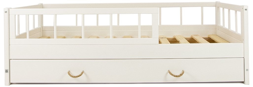 Wooden toddler bed, child bed, scandinavian style, with drawer barriers 160x80cm - Picture 10 of 11