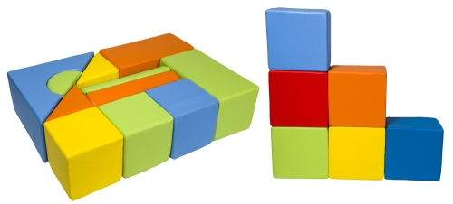 Castle set + blocks, 17 pcs
