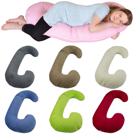 Maternity/pregnancy/nursing support body pillow, cushion, minky fabric “C”